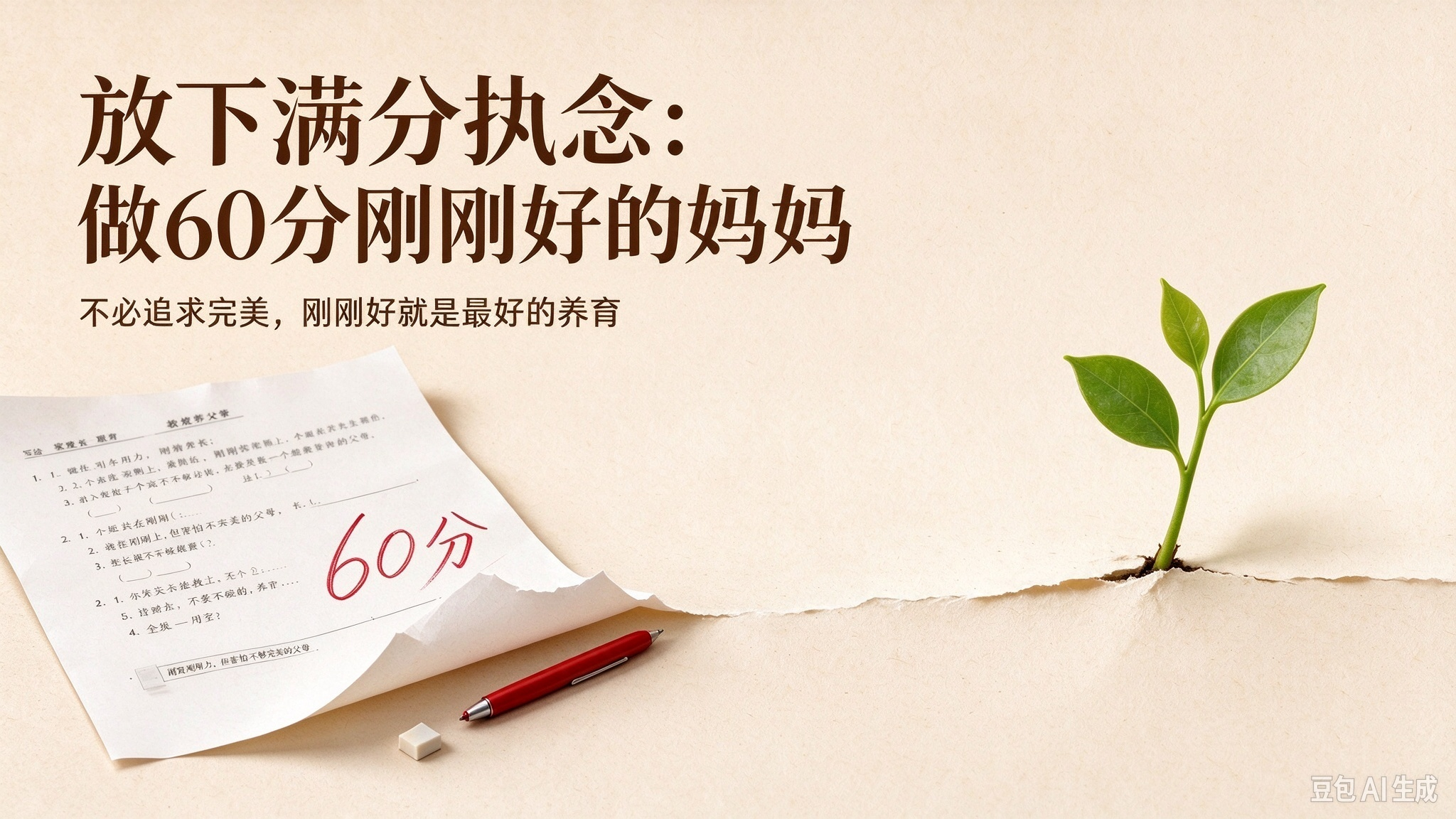 放下满分执念:做 60 分刚刚好的妈妈