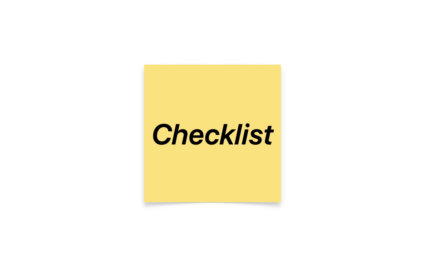 Checklist